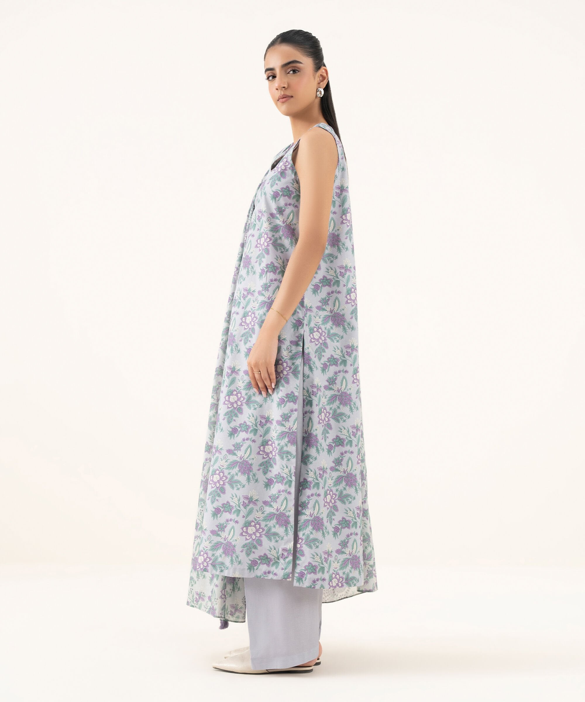 3 Piece - Printed Cotton Suit