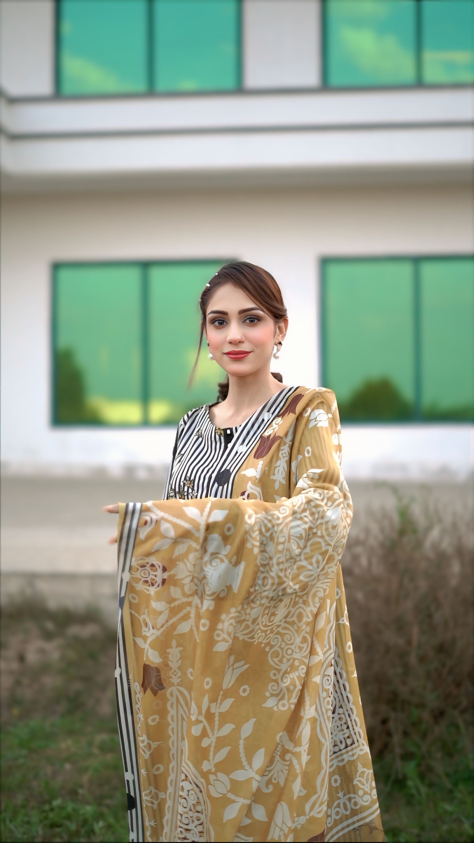 3- Piece Printed Suit (R11226)