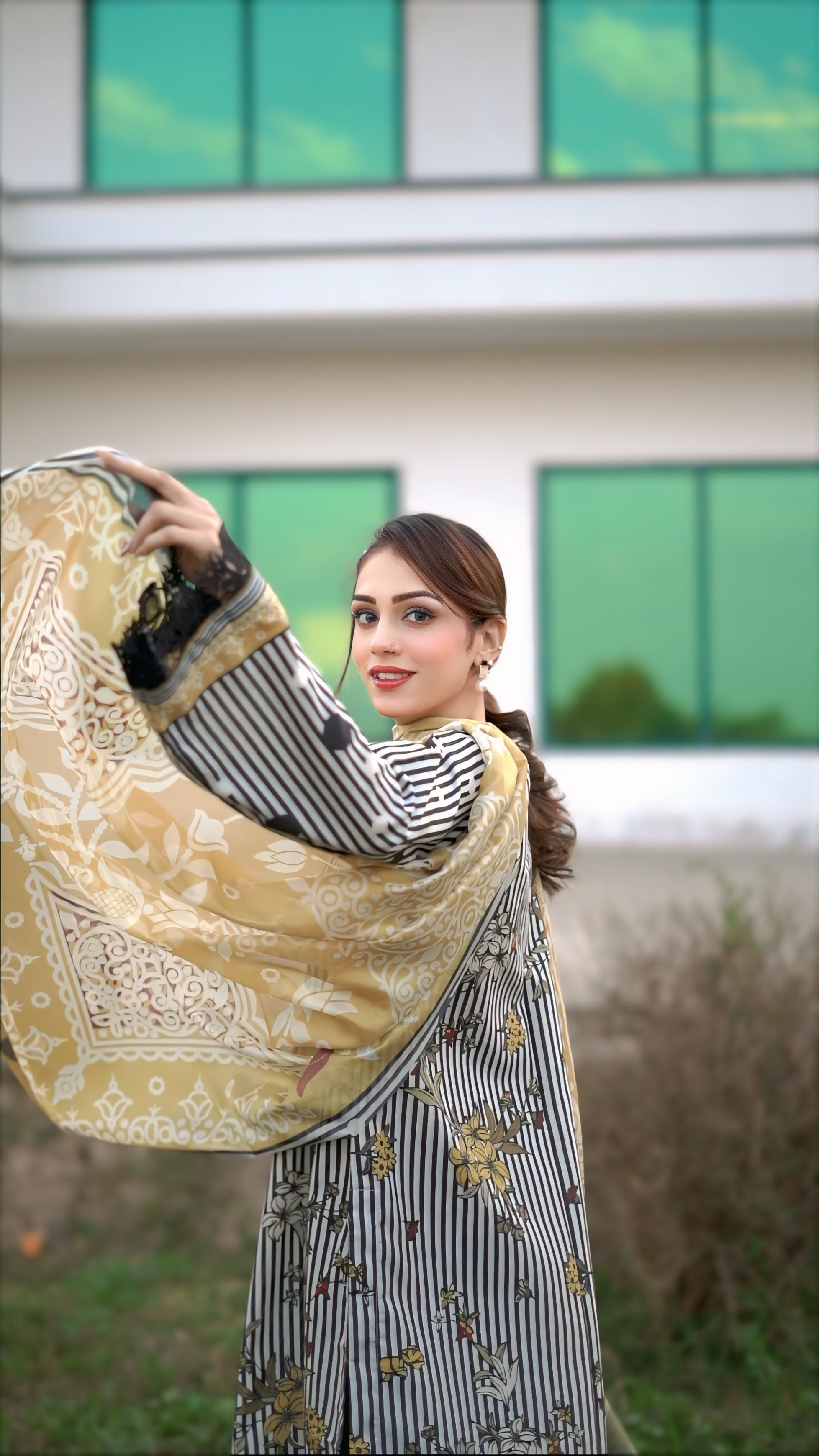 3- Piece Printed Suit (R11226)