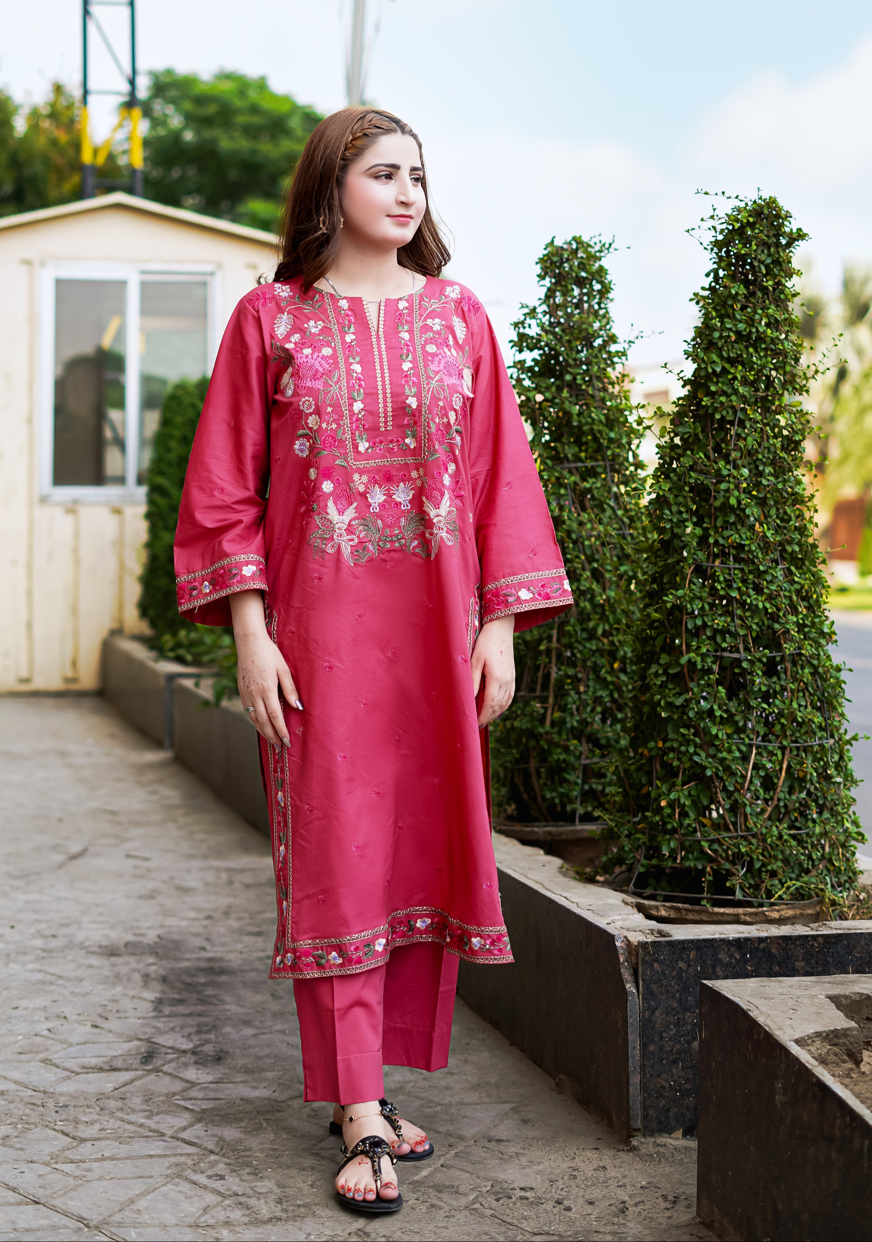 2- Piece Embroidered Suit (P11217)