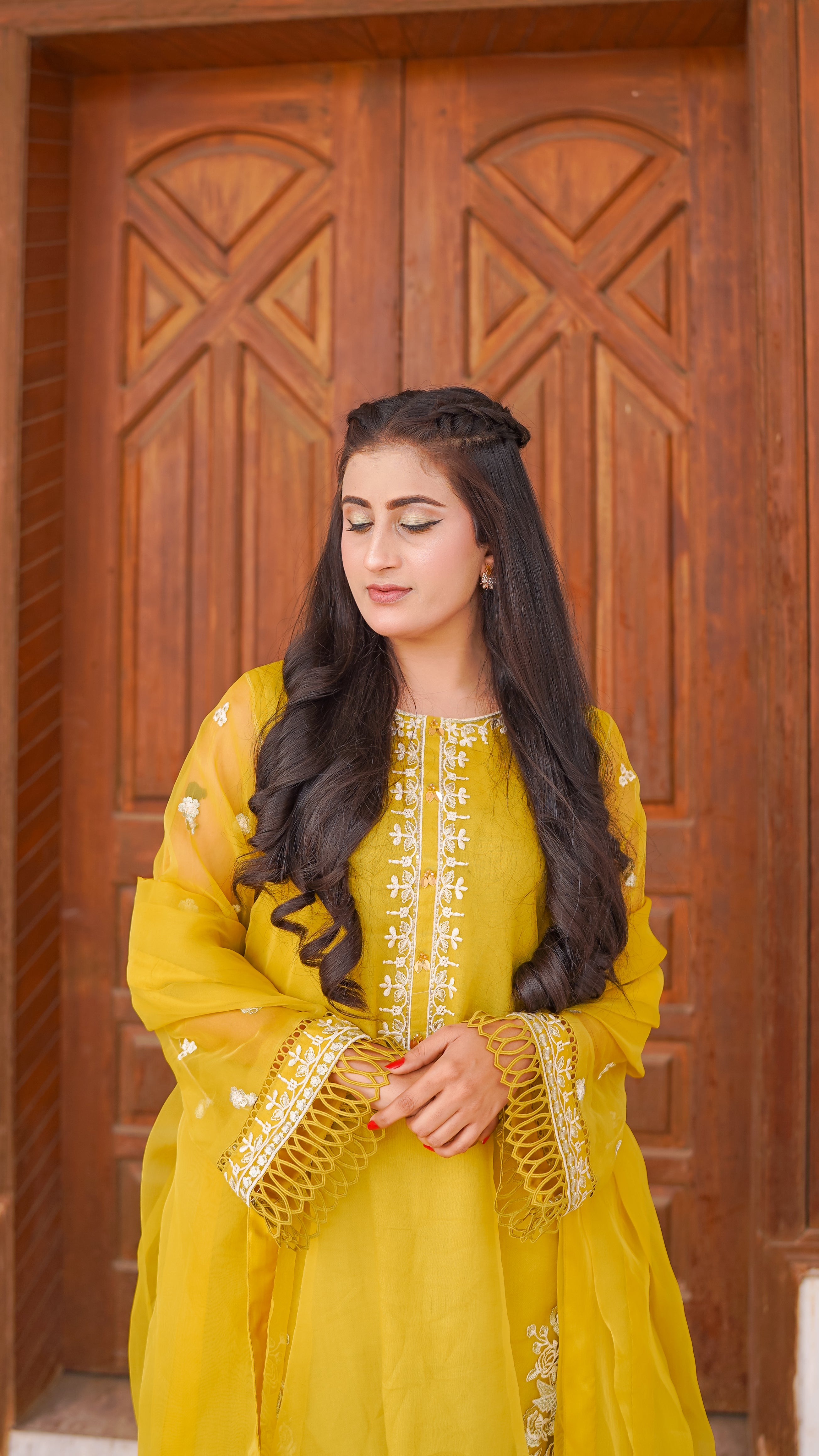 3 - Piece Pure Organza Embroidered Suit