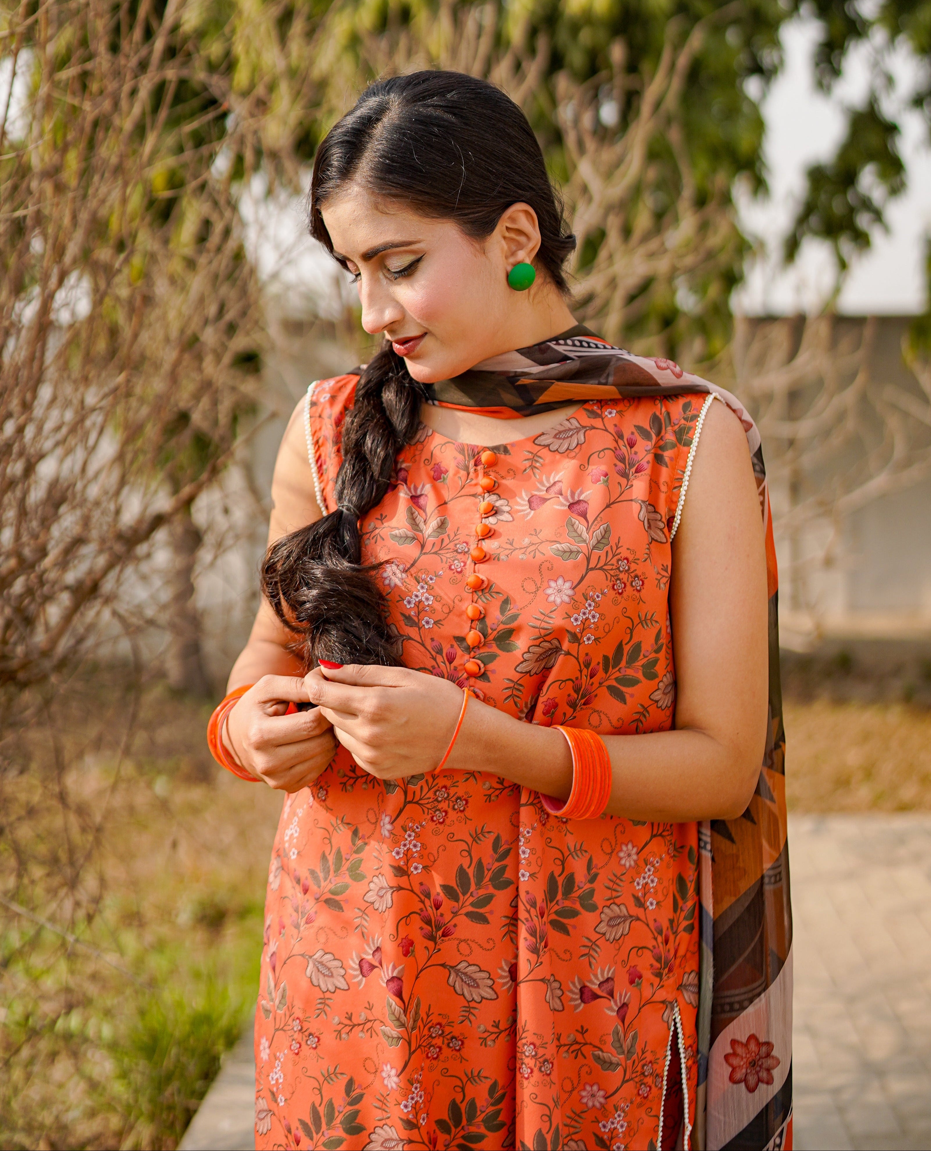 3- Piece Printed Suit (O11221)