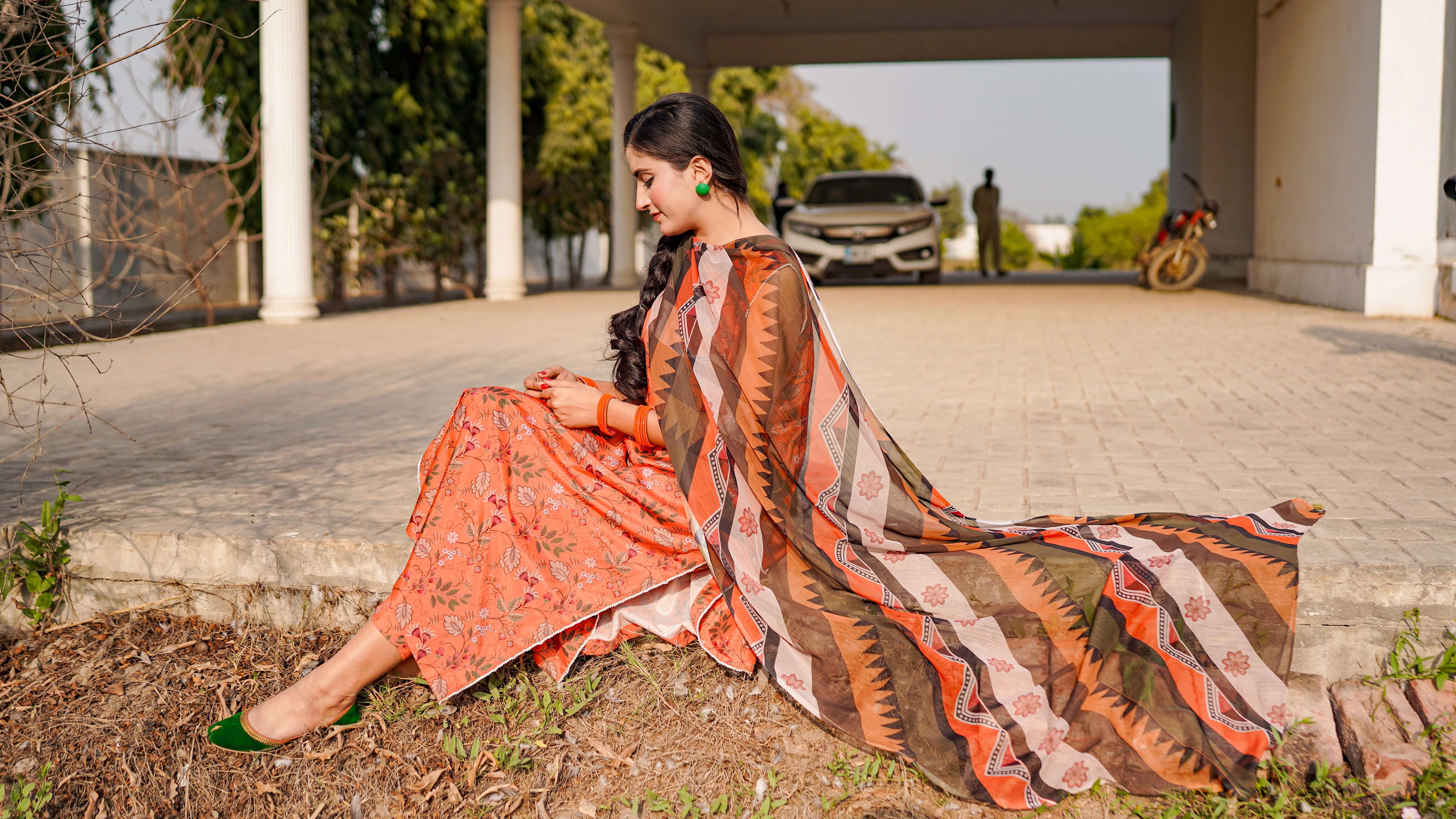 3- Piece Printed Suit (O11221)