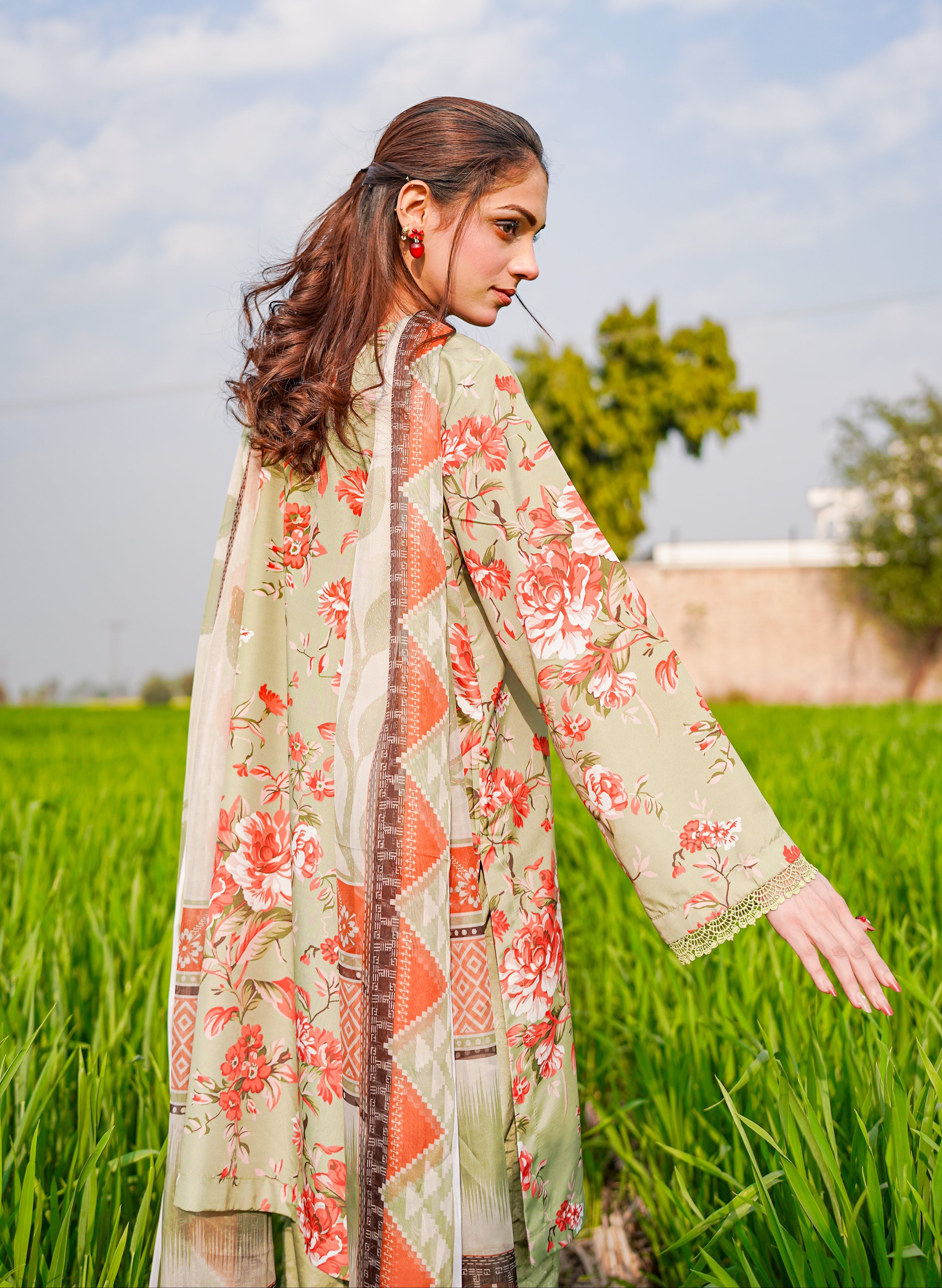 3- Piece Printed Suit (G11223)