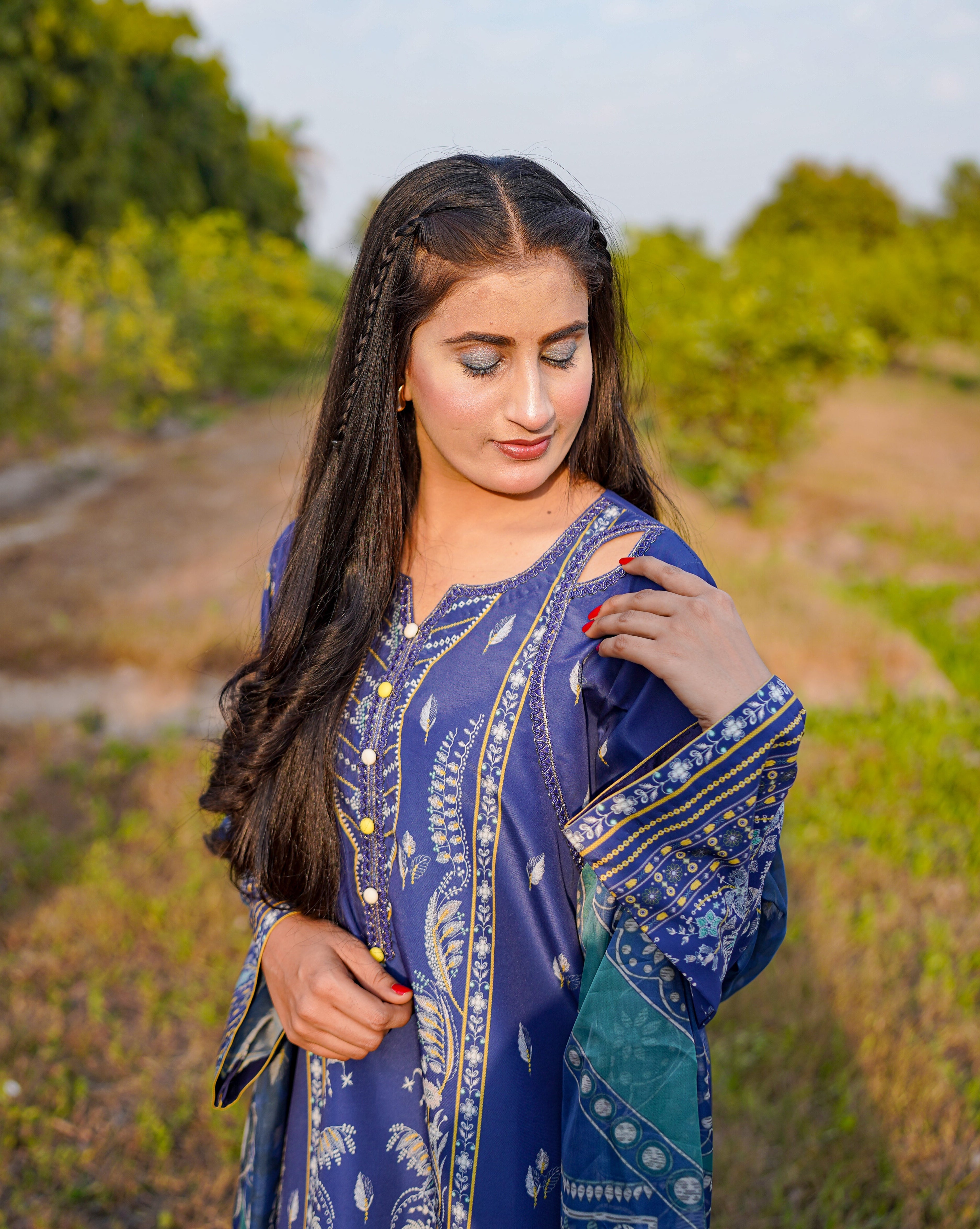 3- Piece Printed Suit (B11224)