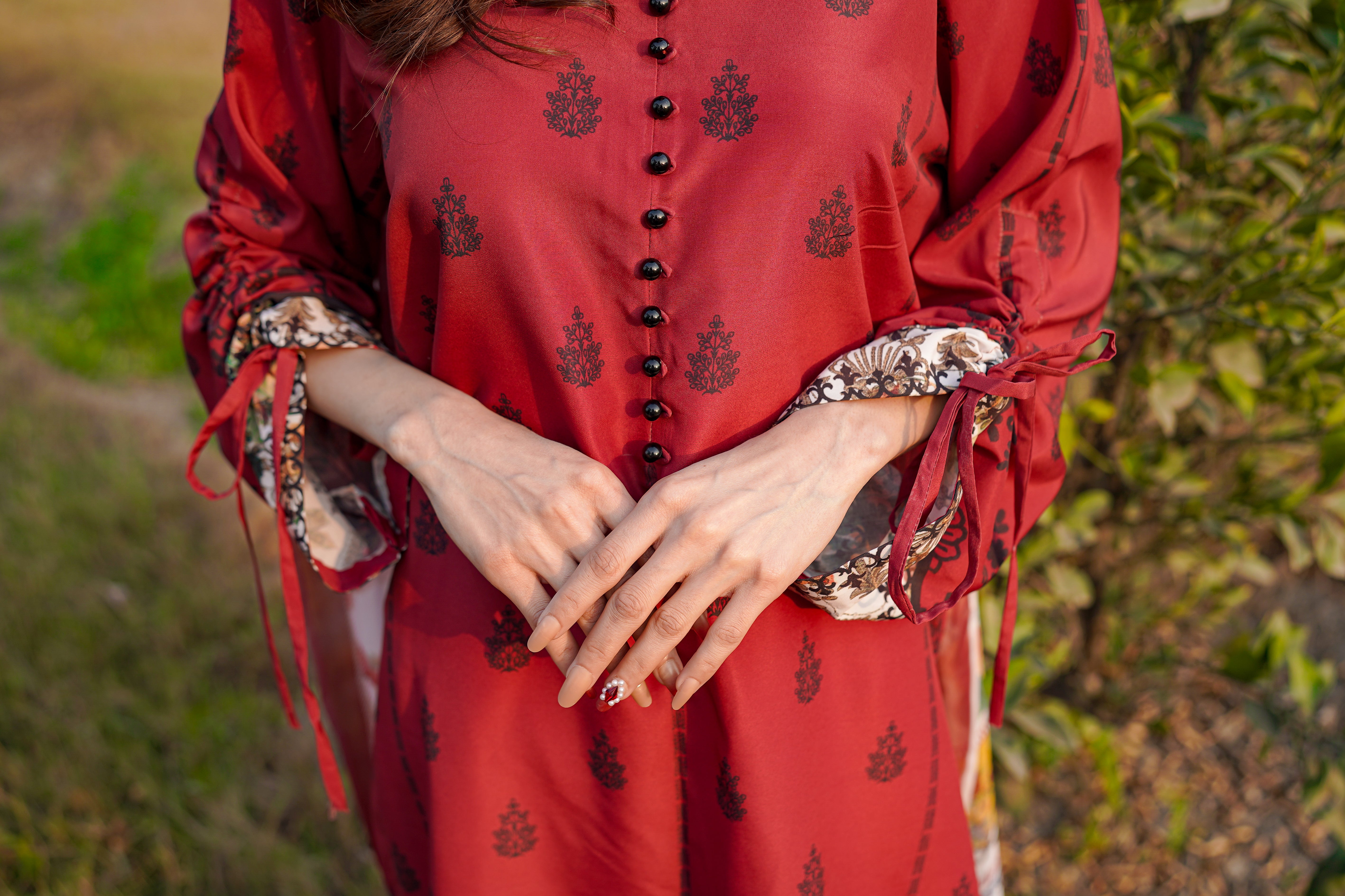 3- Piece Printed Suit (R11225)