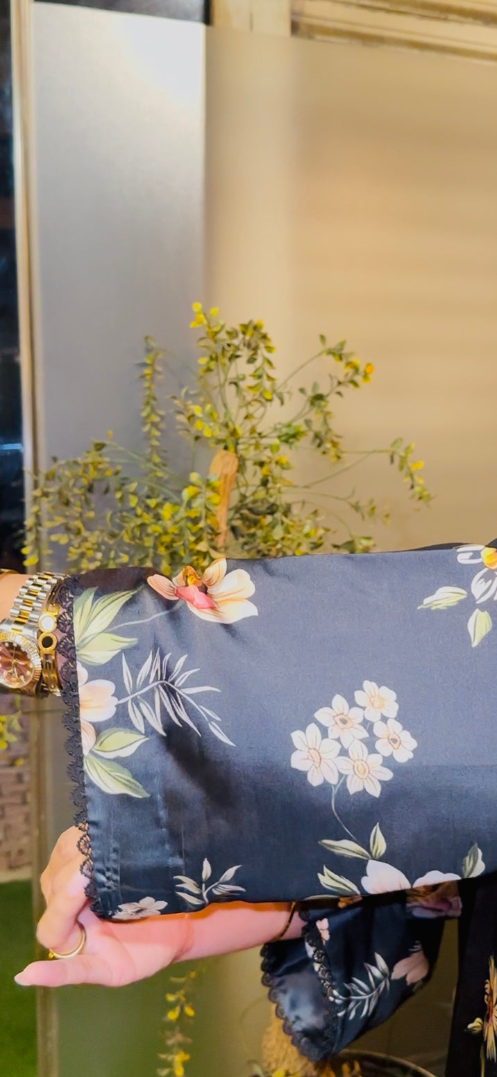 2- Piece Luxury Silk Printed Suit