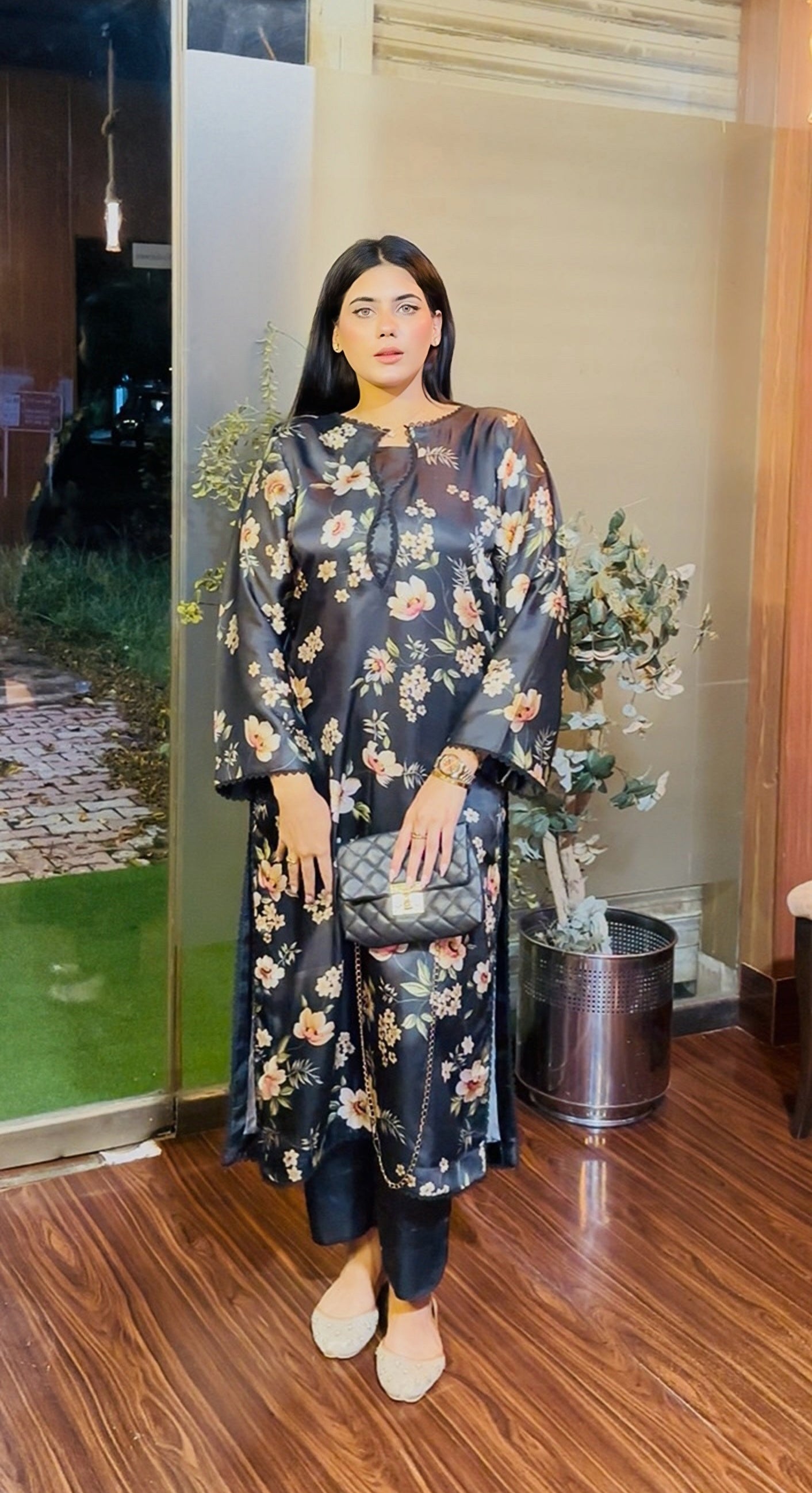 2- Piece Luxury Silk Printed Suit