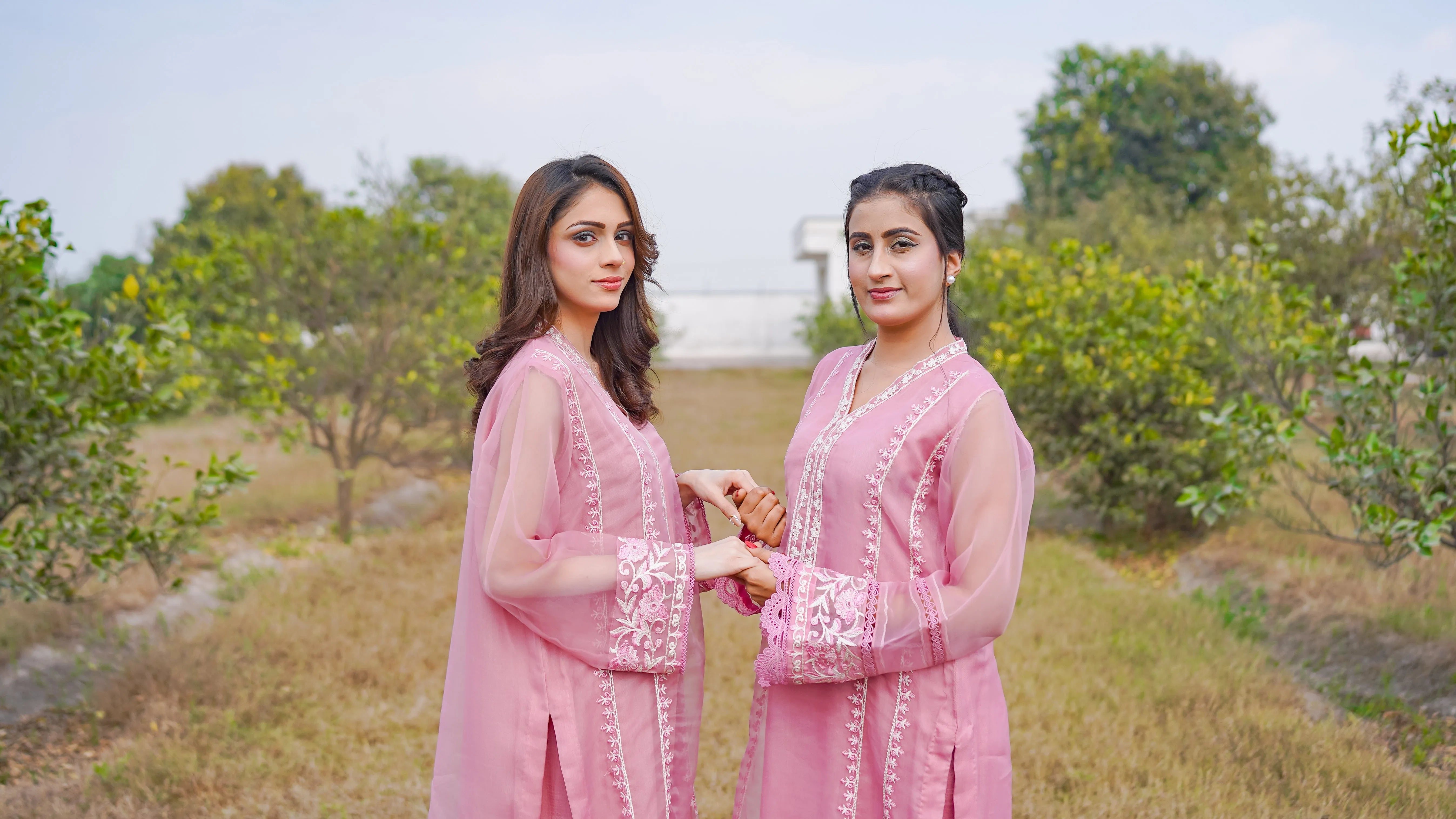 3 - Piece Pure Organza Embroidered Suit (B11231)