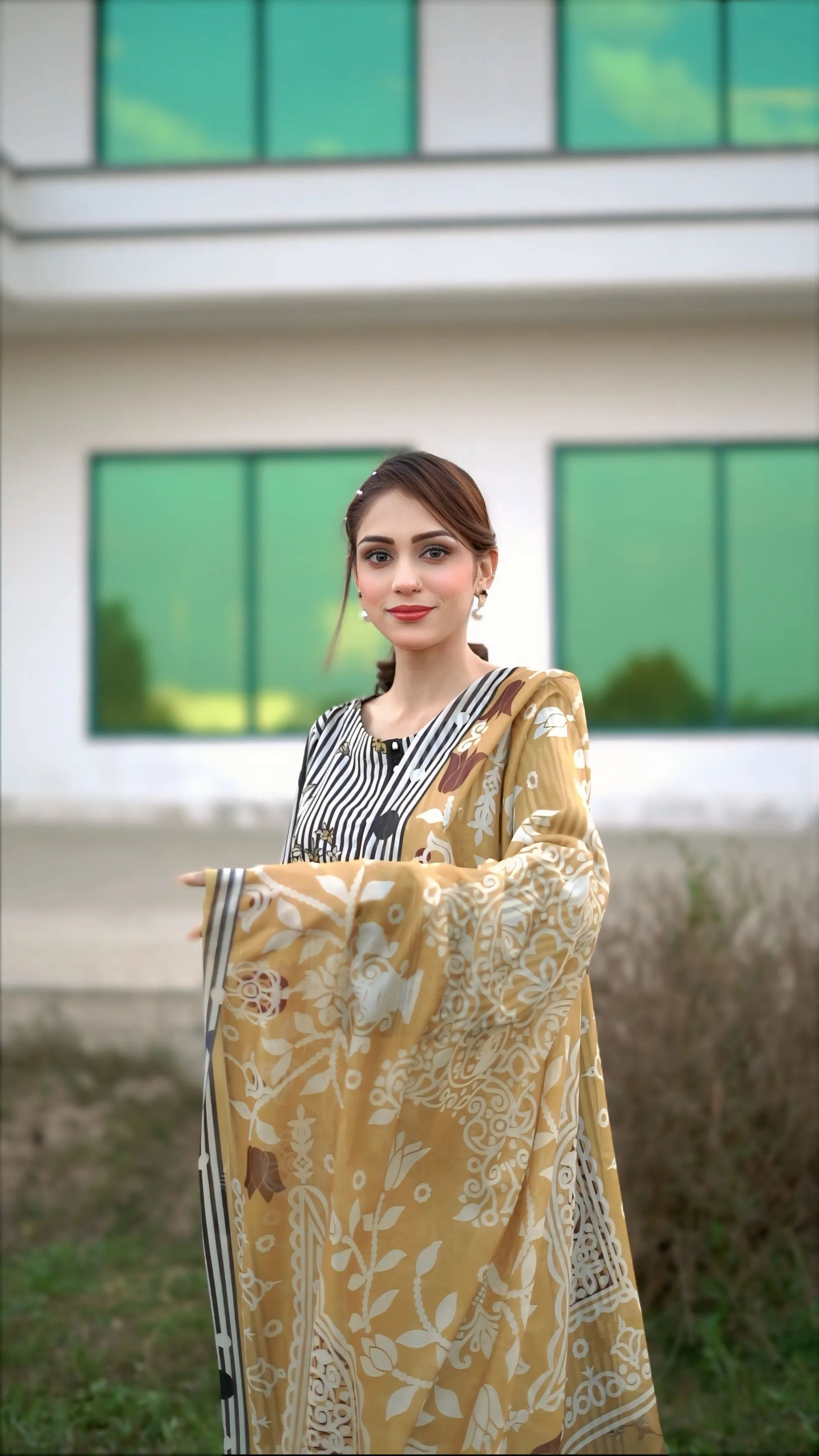 3- Piece Printed Suit (R11226)