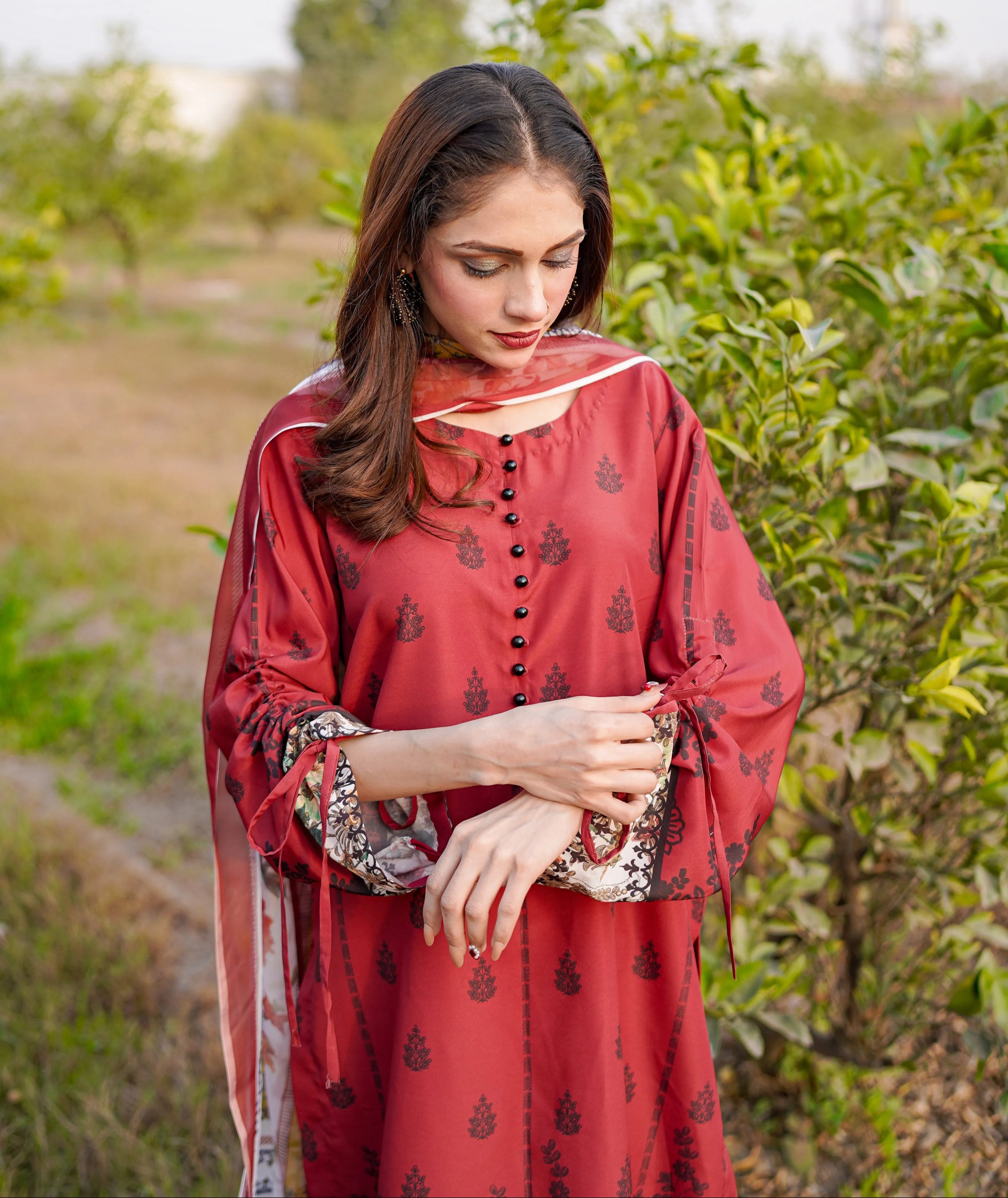 3- Piece Printed Suit (R11225)