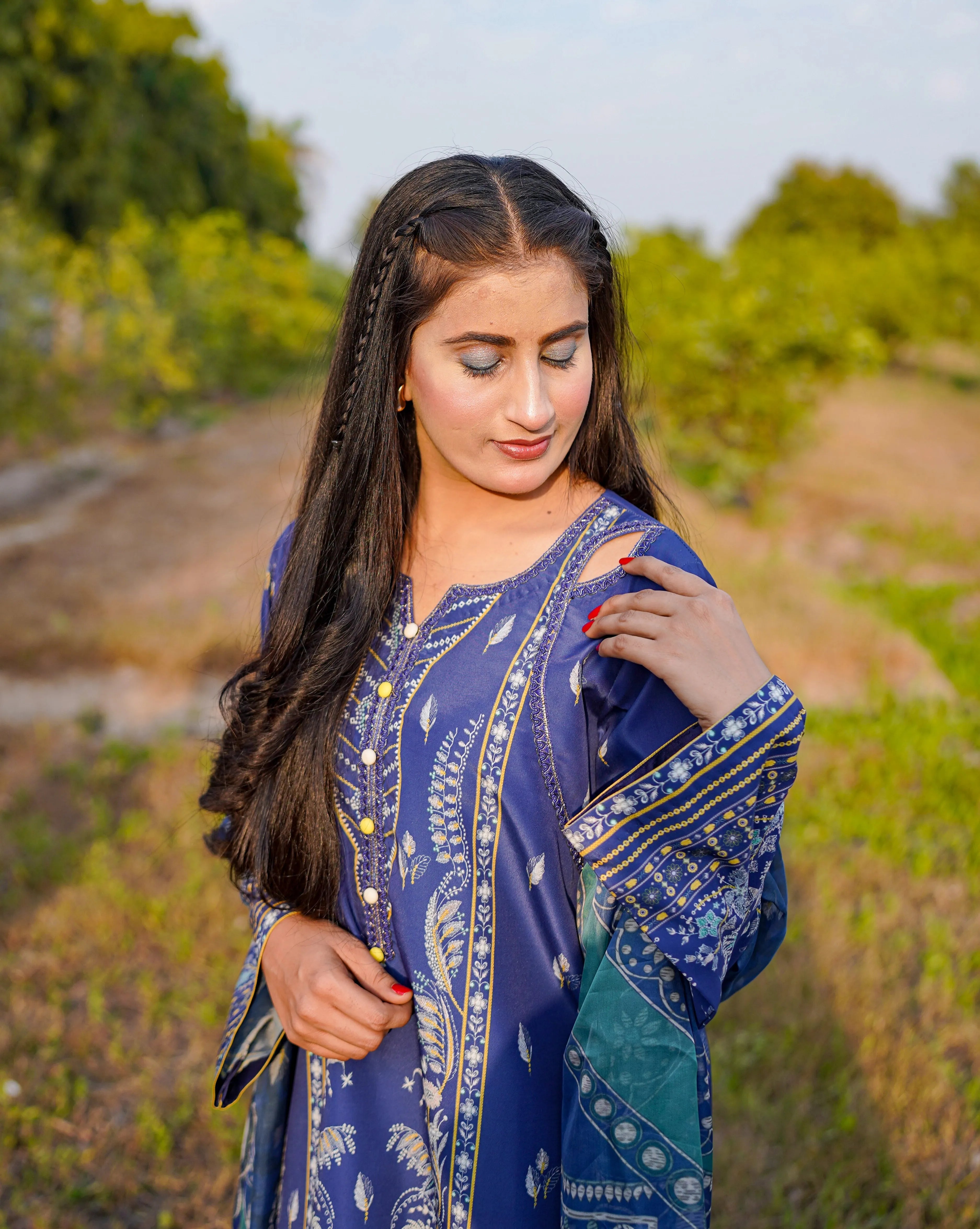 3- Piece Printed Suit (B11224)