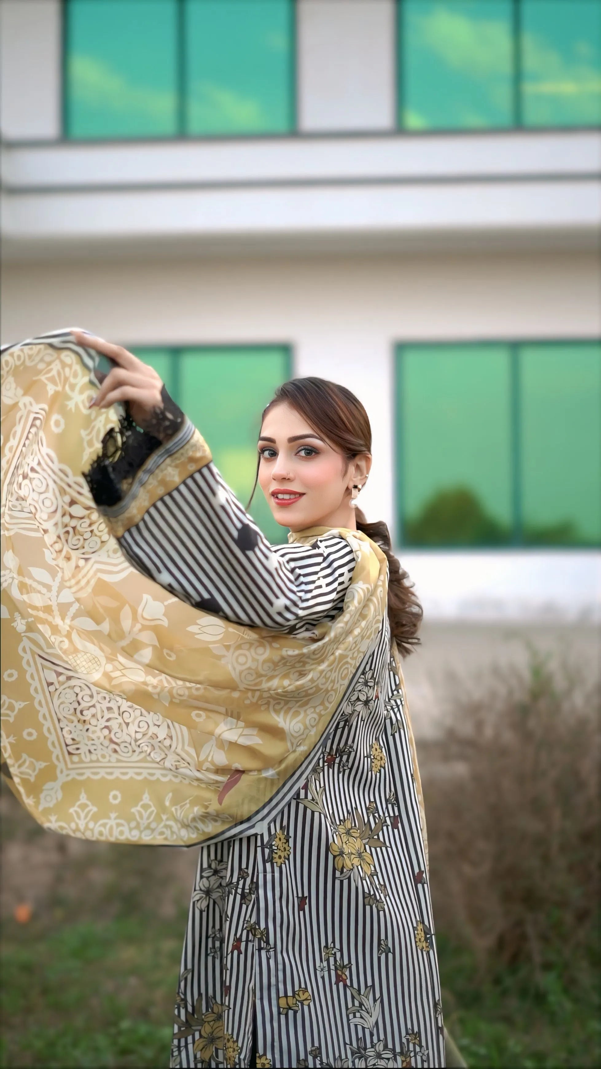 3- Piece Printed Suit (R11226)