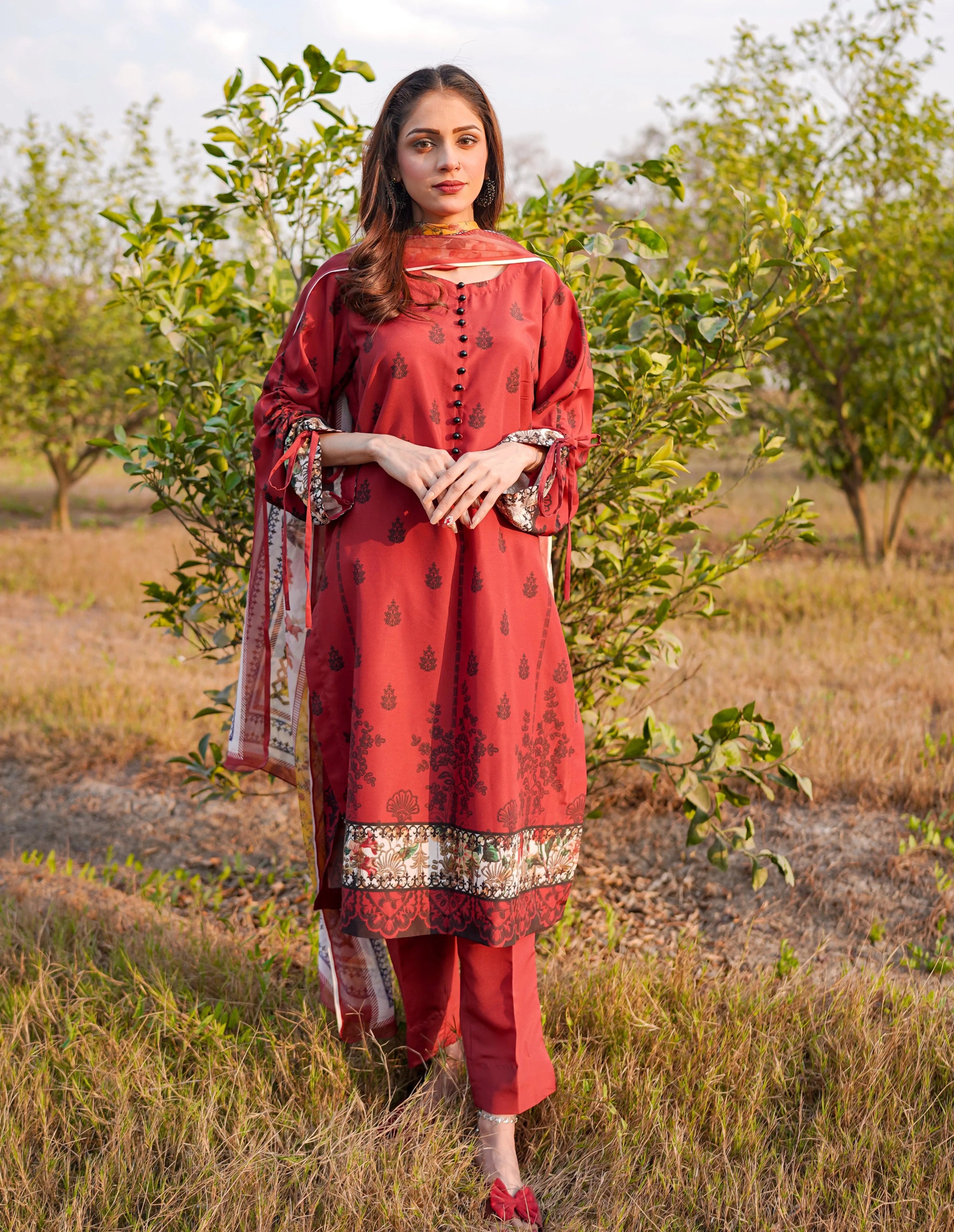 3- Piece Printed Suit (R11225)