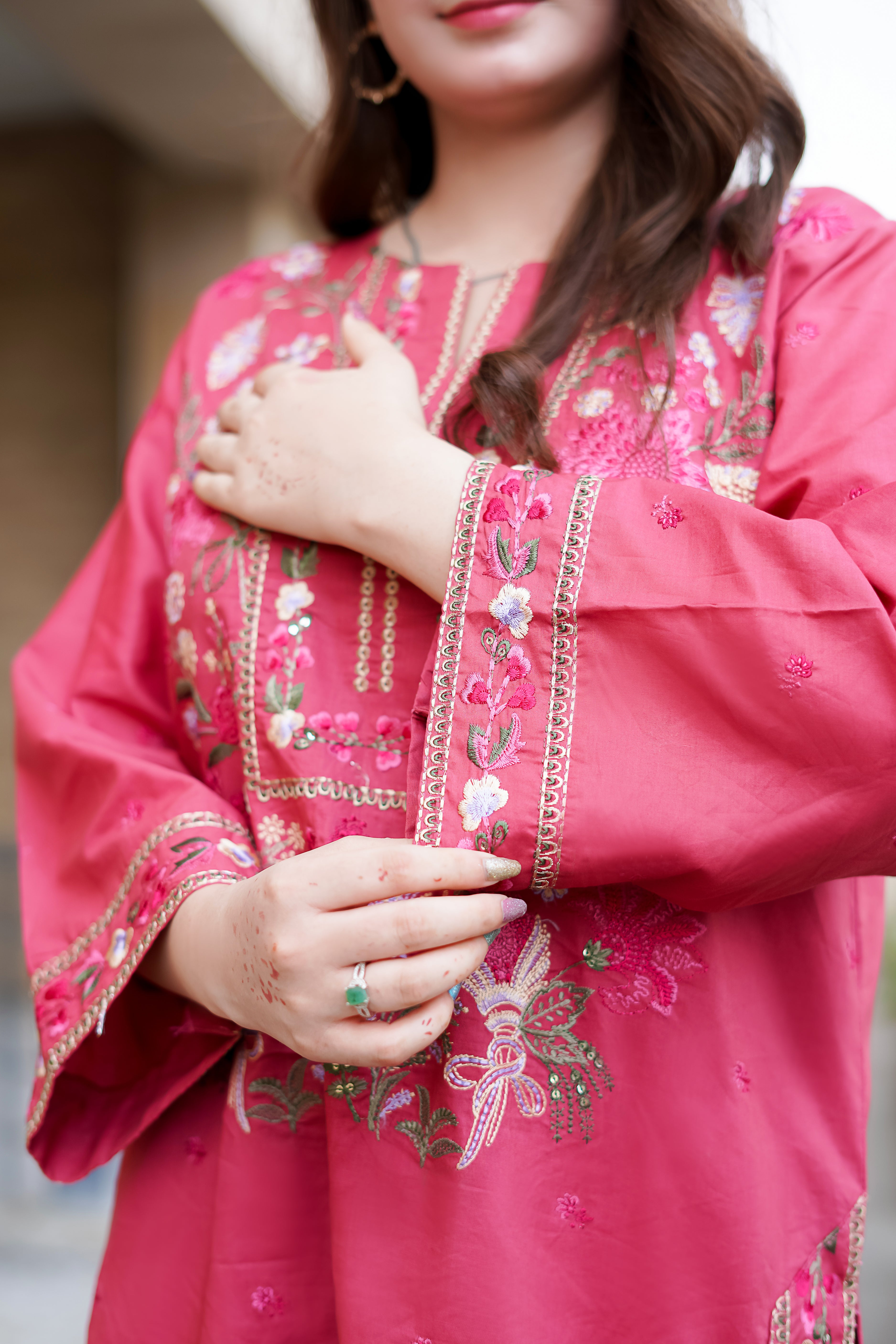 2- Piece Embroidered Suit (P11217)